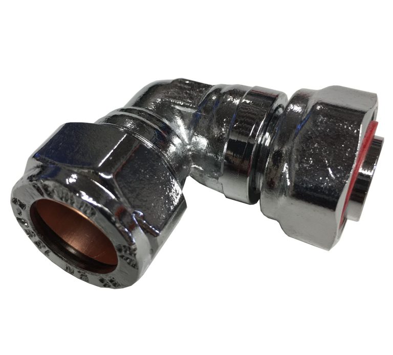UKDD 15mm Compressie Elleboog 90° - 15mm X 1/2 BSP Messing Vrouwelijk - WRAS Goedgekeurd - Set Van 2