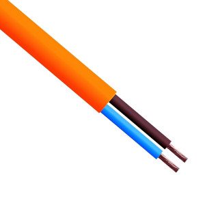 2 Core Orange Garden Flexible Rubber Cable - 1.0mm x 100 Metres