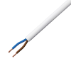 2 Core White Standard Flexible Cable - 0.75mm x 50 Metres Left