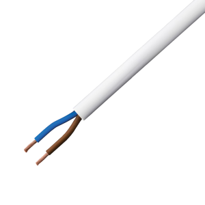 2 Core White Standard Flexible Cable - 1.0mm x 50 Metres Left