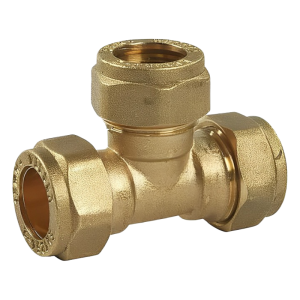 Brass Compression Equal Tee - 10mm Left