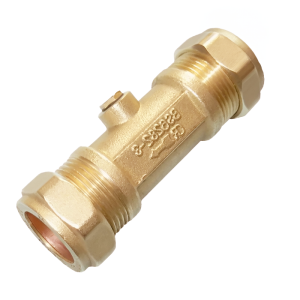 Brass DZR Compression Double Check Valve - 28mm Left