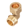 Brass Male Compression Taper Elbow - 10mm x 1:4 BSP Left