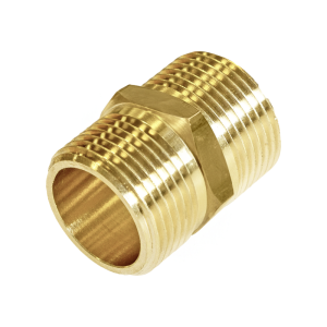Brass Threaded Hexagon Nipple - 1 BSP Left