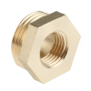Brass Threaded Reducing Hexagon Bush - 1:4 Inch BSP x 1:8 Inch BSP