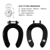 Celmac Crescent Black Child Junior JR Toilet School Seat Sizing