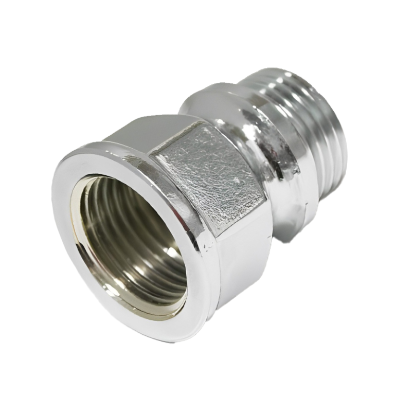 Chrome Plated Brass Extension - 1:2 BSP x 100mm Left