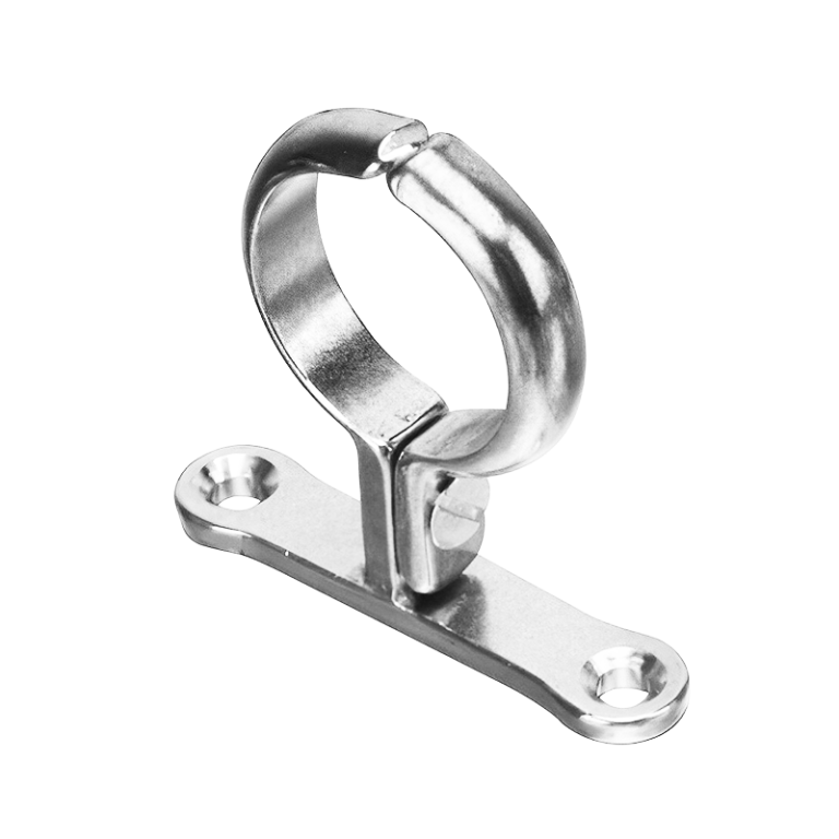 Chrome Plated Cast Brass Screw On Pipe Bracket - 22mm Left