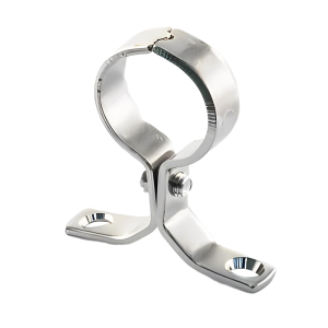 Chrome Plated Pressed Brass Pipe Clip Bracket - 15mm Left