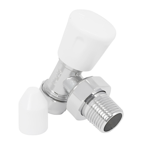 Chrome Radiator Valve Angled - 10mm Tops