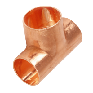 Copper End Feed Reducing Tee - 22mm x 22mm x 28mm Left