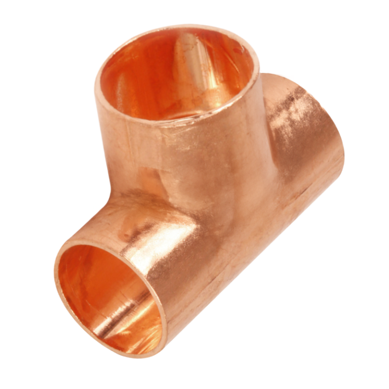 Copper End Feed Reducing Tee - 22mm x 22mm x 28mm Left