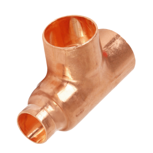Copper End Feed Reducing Tee - 28mm x 15mm x 28mm Left