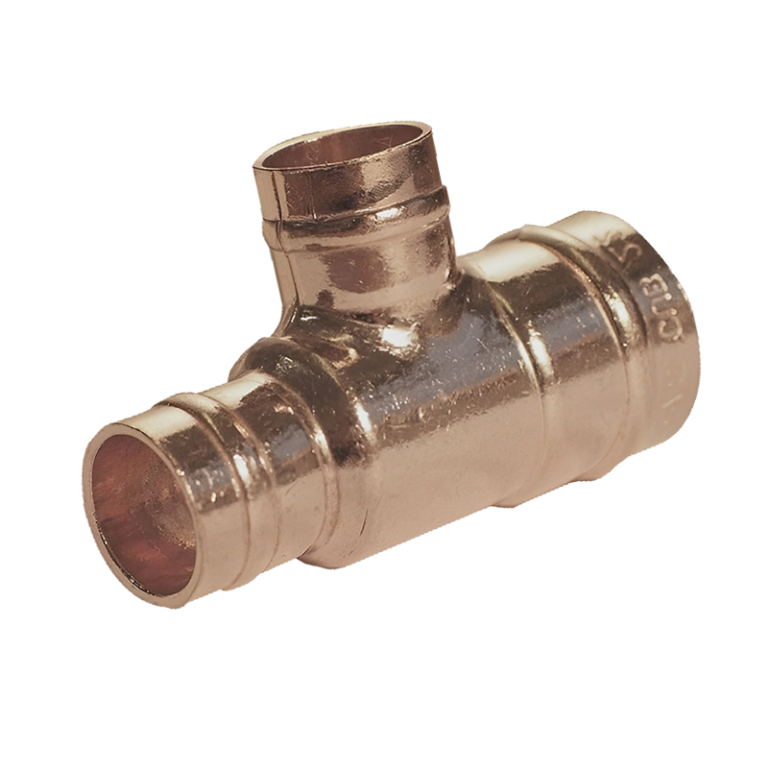 Copper Solder Ring Reducing Tee - 22mm x 15mm x 15mm Left