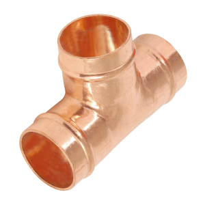 Copper Solder Ring Reducing Tee - 35mm x 35mm x 28mm Left