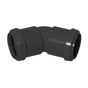 FloPlast Black Pushfit 45° Waste Pipe Bend - 40mm Left