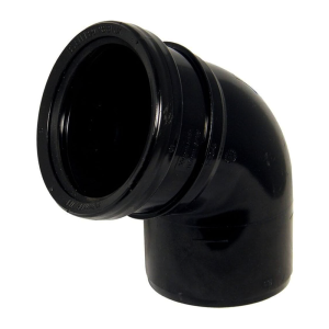 FloPlast Black Ring Seal Soil 112.5° Bend Single Socket - 110mm Left