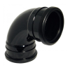 FloPlast Black Ring Seal Soil 92.5° Bend Single Socket - 110mm