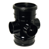 FloPlast Black Ring Seal Soil Boss Pipe Single Socket - 110mm