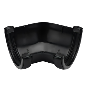 FloPlast Black Round 135° Gutter Pipe - 112mm Left