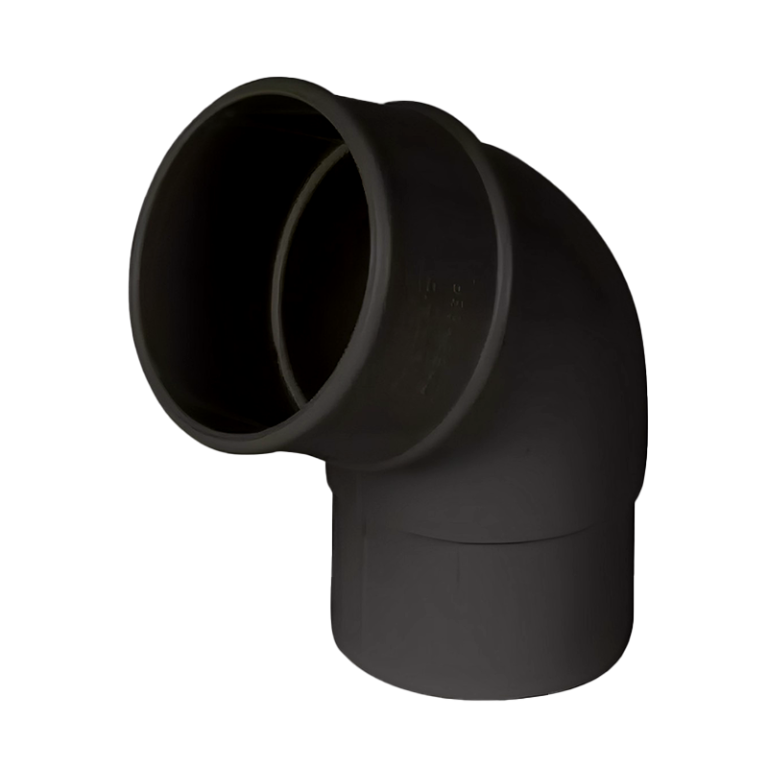 FloPlast Black Round Gutter Pipe 112° Offset Bend - 68mm Left