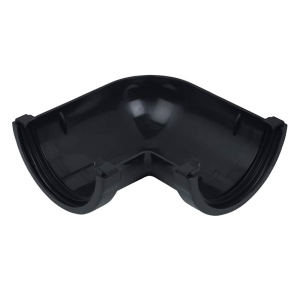 FloPlast Black Round Gutter Pipe 90° Angle - 112mm