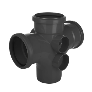 FloPlast Black Soil Ring Seal 92.5° Double Branch - 110mm