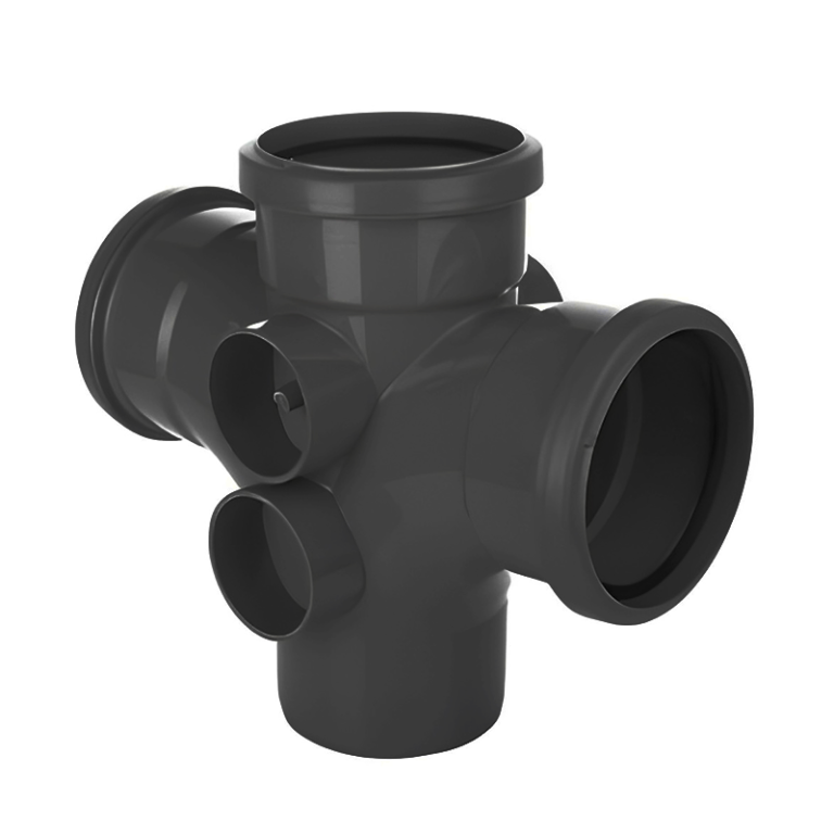 FloPlast Black Soil Ring Seal 92.5° Double Branch - 110mm Left