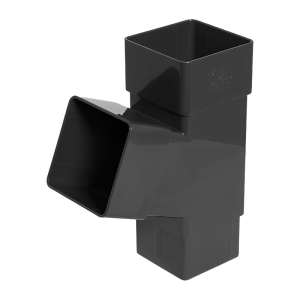 FloPlast Black Square 67° Downpipe Branch - 65mm Left