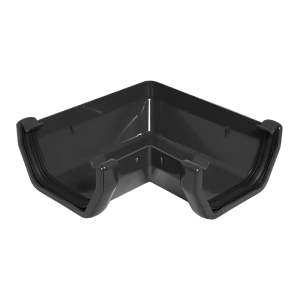 FloPlast Black Square 90° Gutter - 114mm