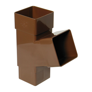 FloPlast Brown Square 67° Downpipe Branch - 65mm