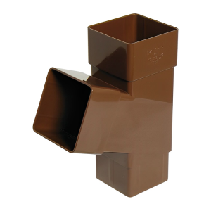 FloPlast Brown Square 67° Downpipe Branch - 65mm Left