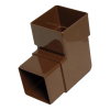 FloPlast Brown Square Downpipe 92.5° Offset Bend - 65mm Left