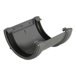 FloPlast Grey Half Round Fascia Gutter Union Bracket - 112mm Left