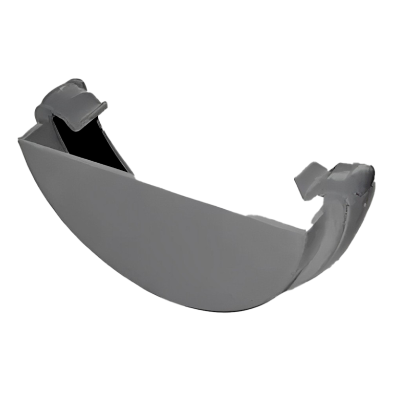FloPlast Grey Half Round Gutter External Stop End - 112mm Left