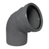 FloPlast Grey Ring Seal Soil 112.5° Bend Single Socket - 110mm