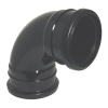 FloPlast Grey Ring Seal Soil 92.5° Bend Single Socket - 110mm