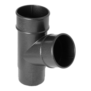 FloPlast Grey Round 67° Downpipe Branch - 65mm