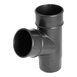 FloPlast Grey Round 67° Downpipe Branch - 65mm Left