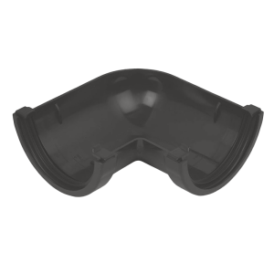 FloPlast Grey Round Gutter Pipe 90° Angle - 112mm