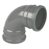 FloPlast Grey Soil 92.5° Degree Double Socket Bend - 110mm