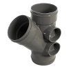 FloPlast Grey Soil Ring Seal 135° Branch - 110mm Left
