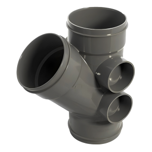 FloPlast Grey Soil Ring Seal 135° Branch - 110mm Left