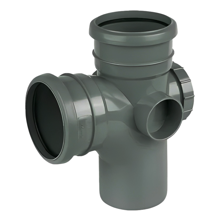 FloPlast Grey Soil Ring Seal 92.5° Access Branch - 110mm Left