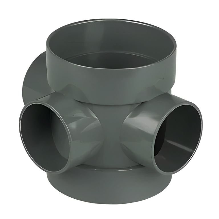 FloPlast Grey Soil Ring Seal Short Boss Pipe - 110mm Left