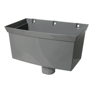 FloPlast Grey Universal Gutter Hopper - 68mm Left
