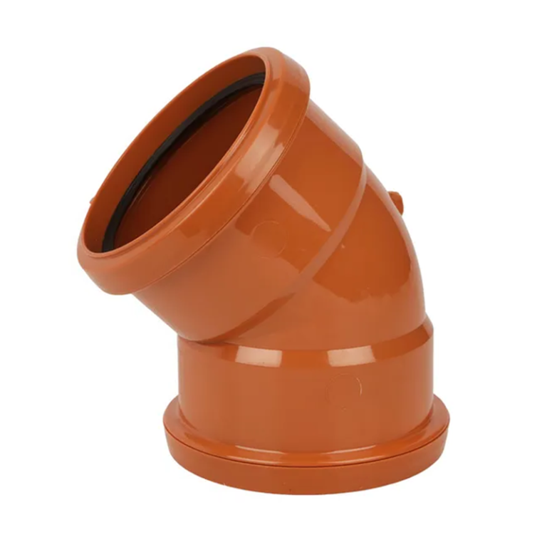 FloPlast Underground Double Socket 45° Bend - 110mm Left