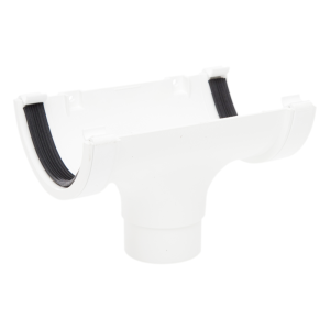 FloPlast White Half Round Gutter Running Outlet - 112mm Left