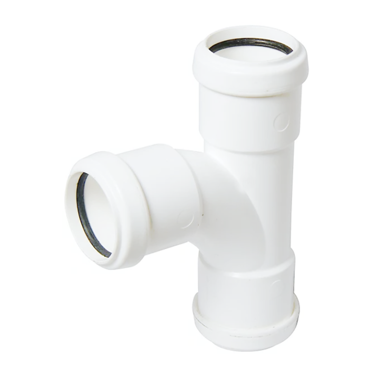 FloPlast White Pushfit Waste Pipe Tee - 40mm Left