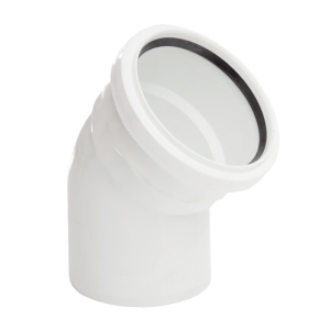FloPlast White Ring Seal Soil 135° Bend Single Socket - 110mm